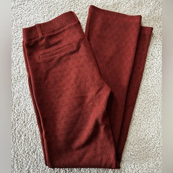 Betabrand dark orange patterned dress pant yoga pants - Picture 1 of 5